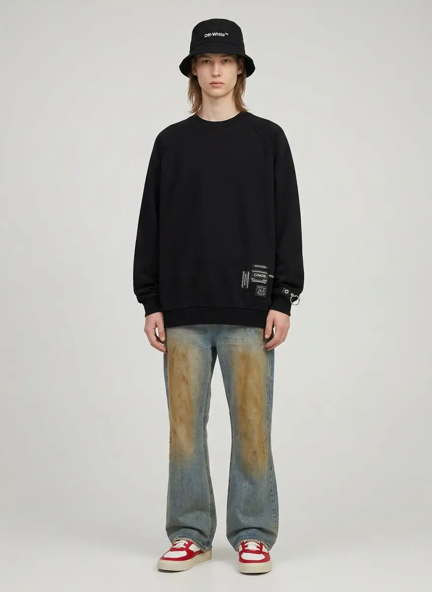 ANDERSSON BELL Blue Destroyed Wide-Leg Jeans 5