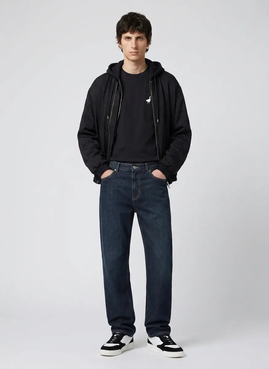 Wooyoungmi Black Wrinkled MA-1 Bomber Jacket 6