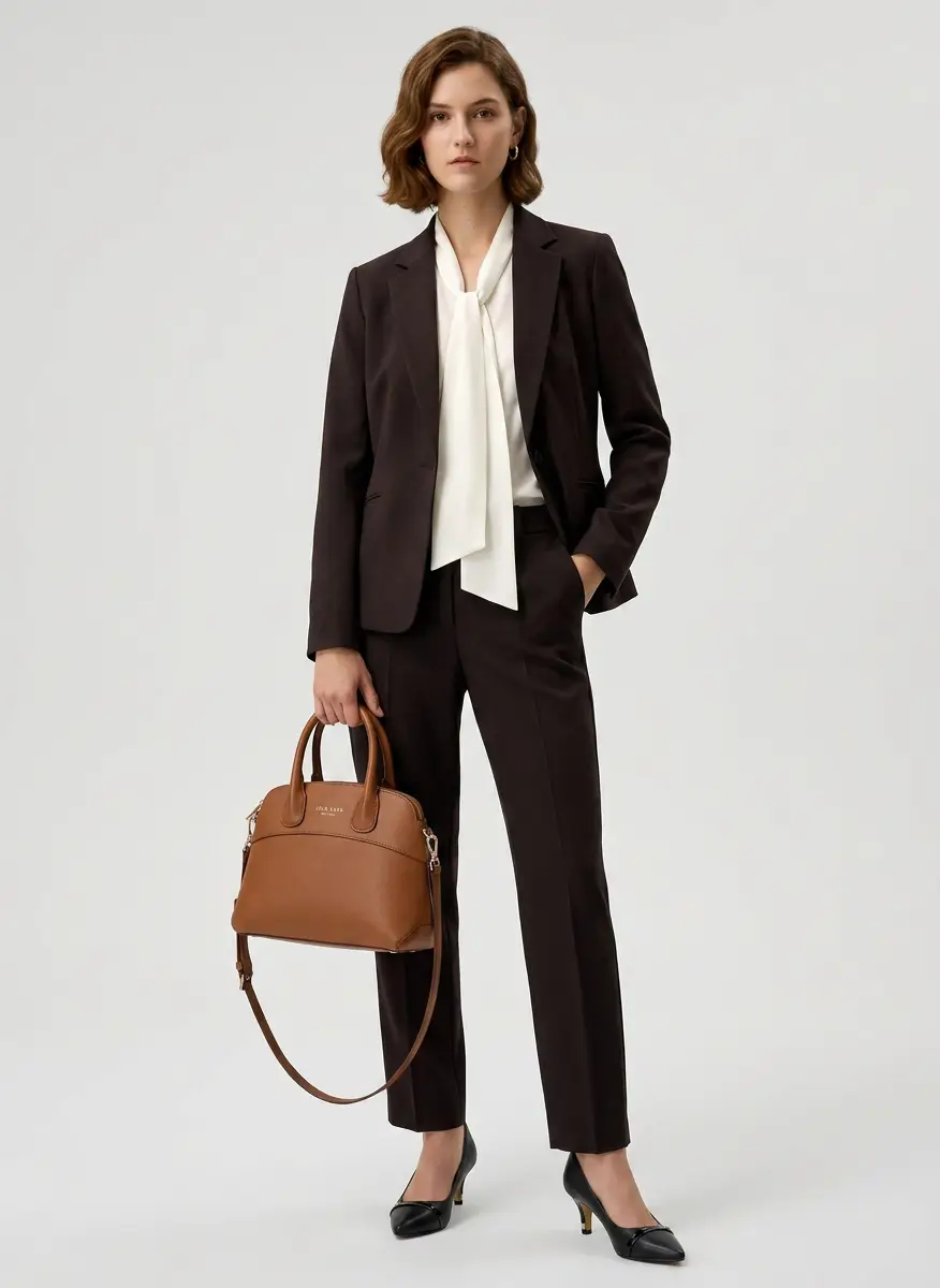Le Suit Women's One-Button Notch-Collar Jacket & Fly-Front Slim Pants Suit 6