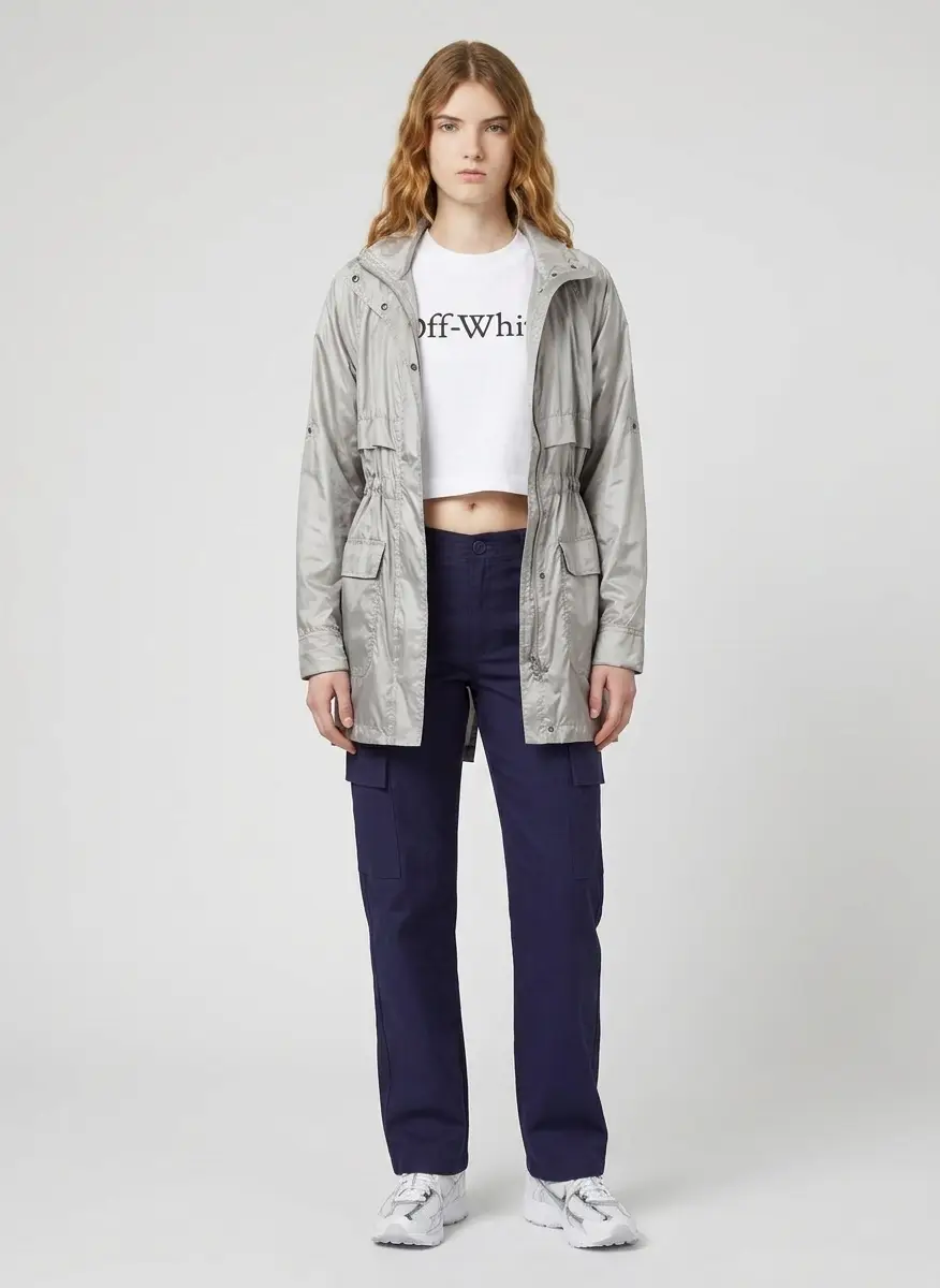 Off-White White Big Logo Bookish Crop T-shirt 6