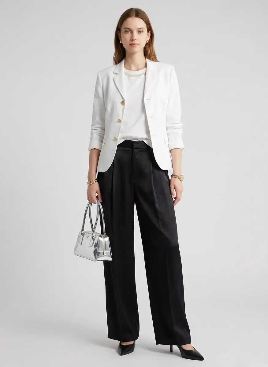 Lisa Yang Black Silk Tailored Wide Leg Trousers 6