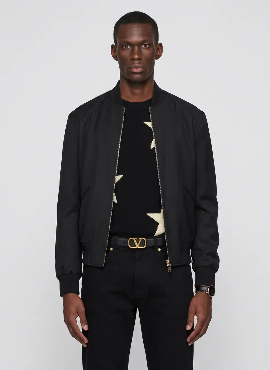 Valentino Black Crewneck Stars VLogo Sweater 6