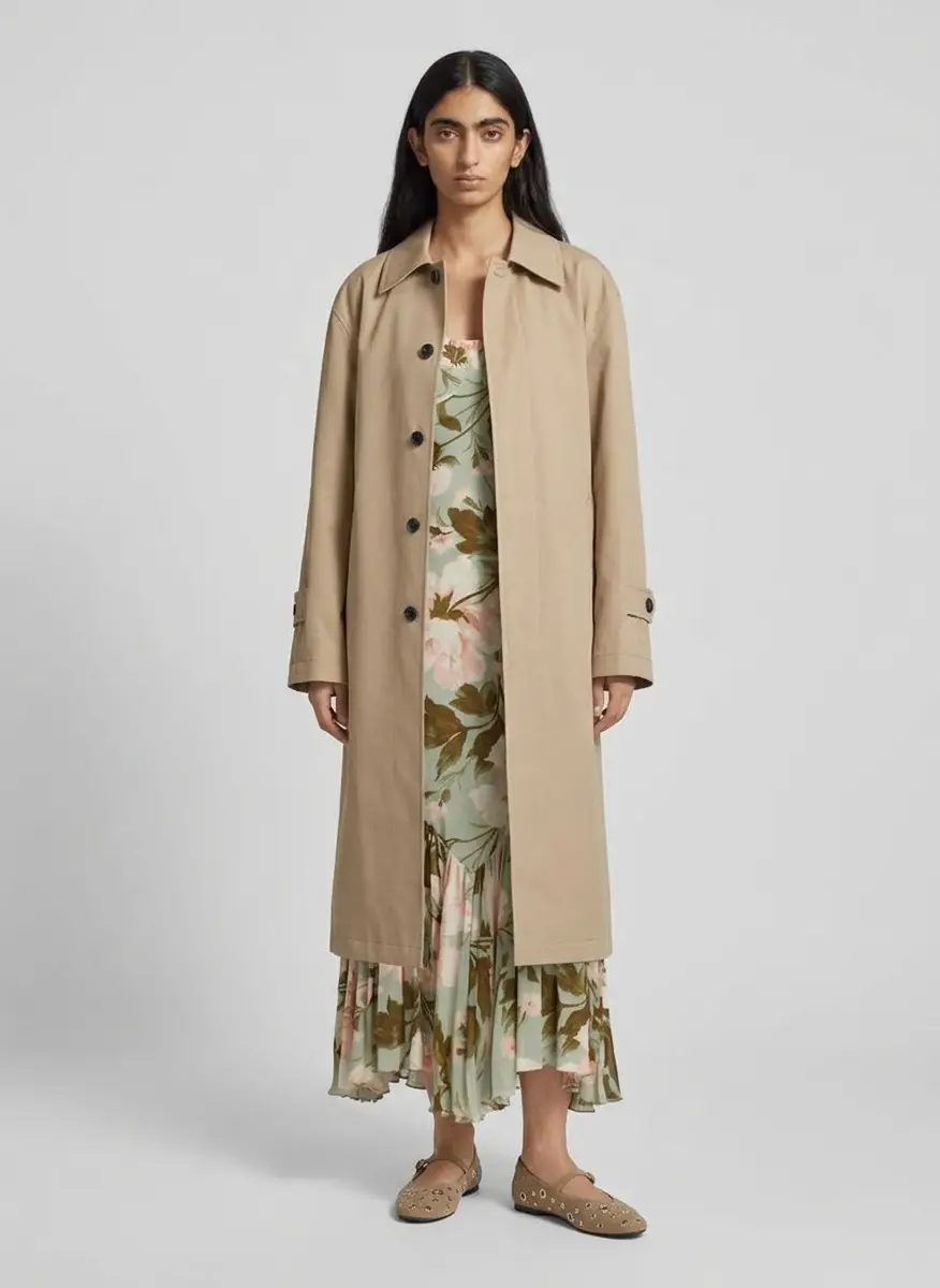 TONYWACK Beige Single-Breasted Trench Coat 5