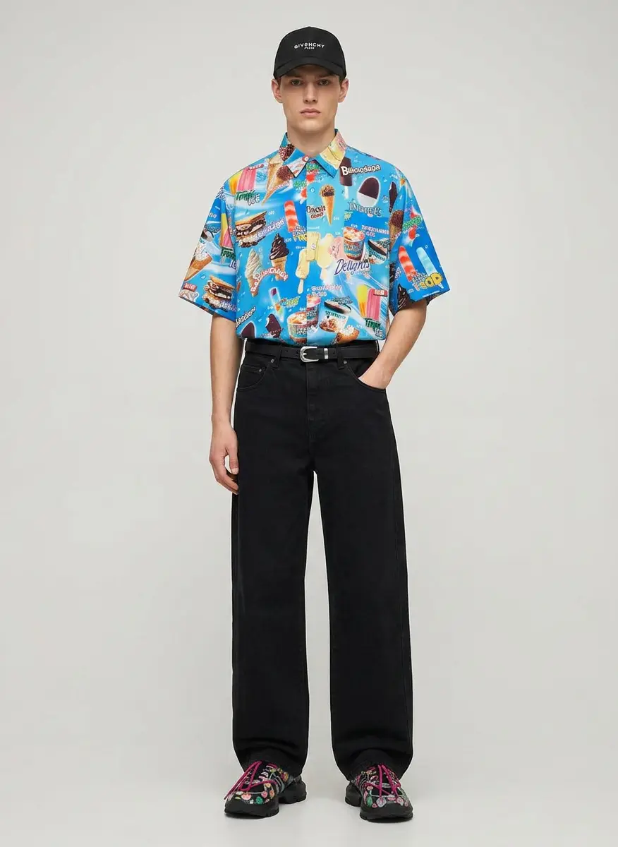 TONYWACK Black Oversized Wide-Leg Denim Jeans 6