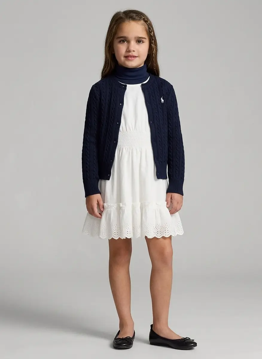 Ralph Lauren Girls' Cable-Knit Cardigan - Little Kid, Big Kid 8