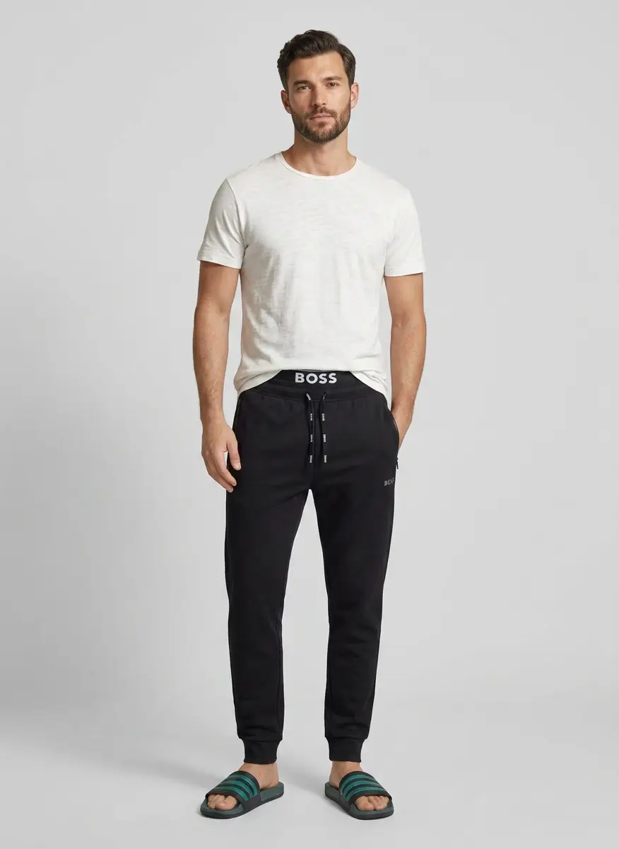 Hugo Boss BOSS Mix & Match Cotton Blend Logo Print Loungewear Joggers Regular Fit 2