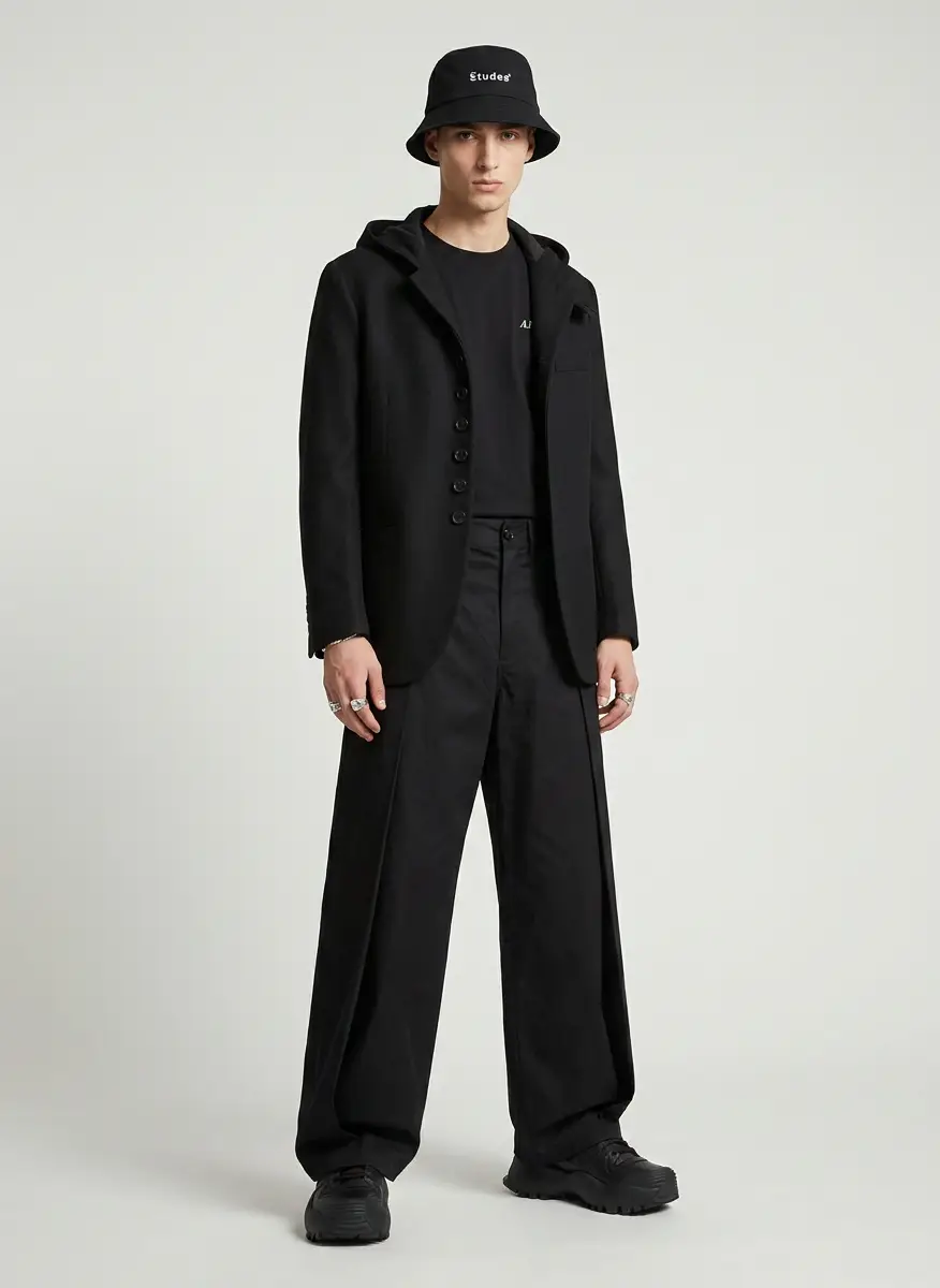 SAGE NATION Black Box Pleat Trousers 5