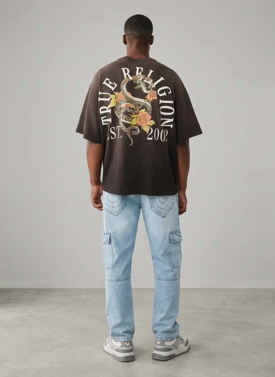True Religion Men's Short-Sleeve Graphic Oversized T-Shirt 4