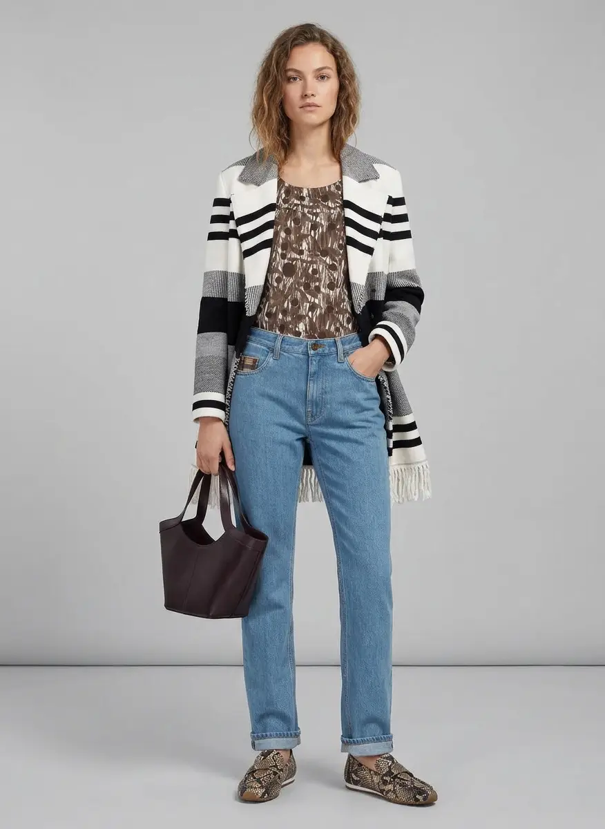 Dorothee Schumacher Striped Luxury cotton and wool jacket 8