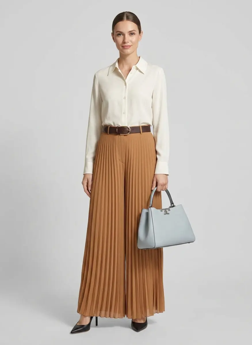 Elegant Silk & Trousers