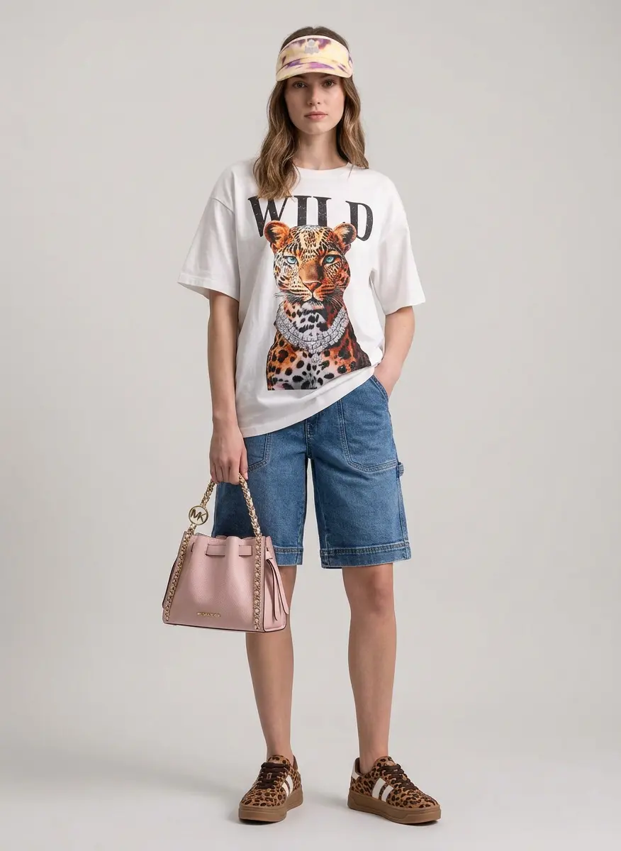 Textured Contrast Casual