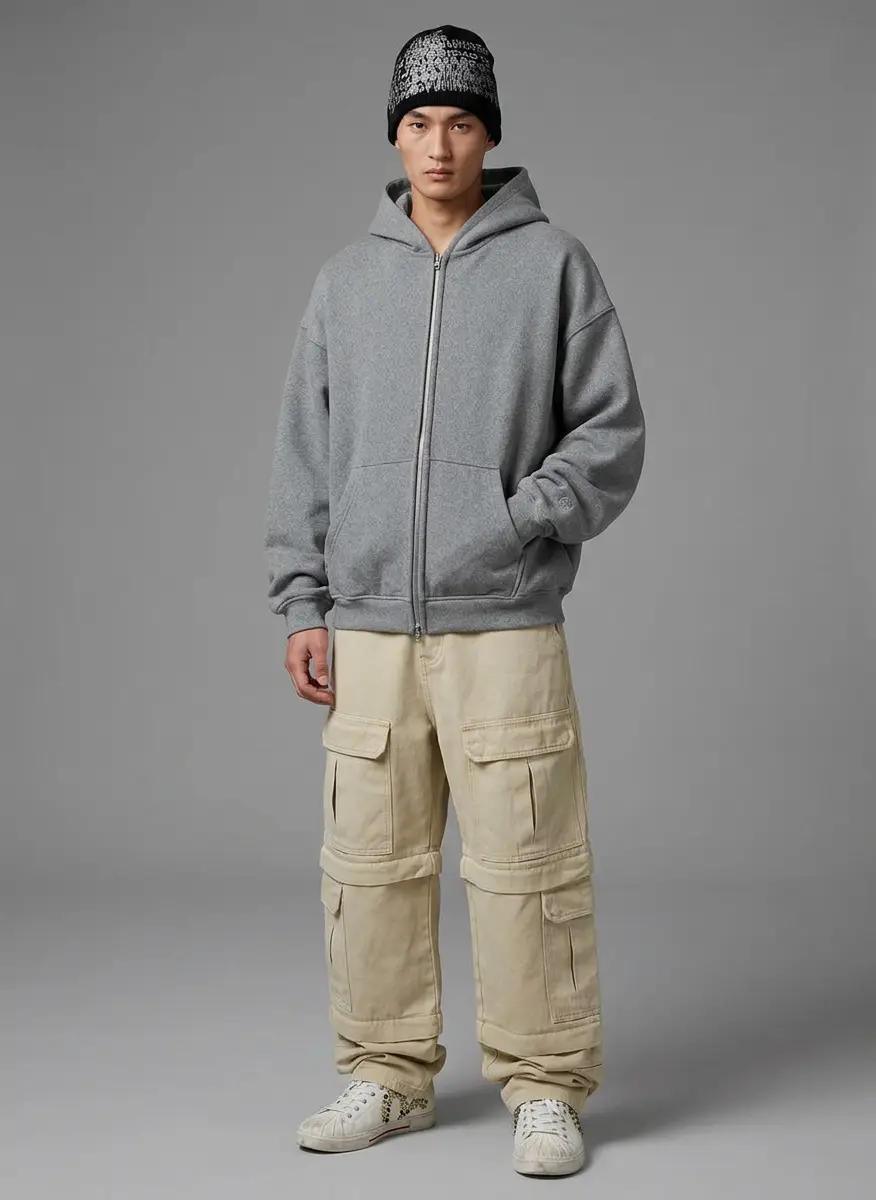 Alexander Wang STAR ZIP UP HOODIE IN DENSE FLEECE 8