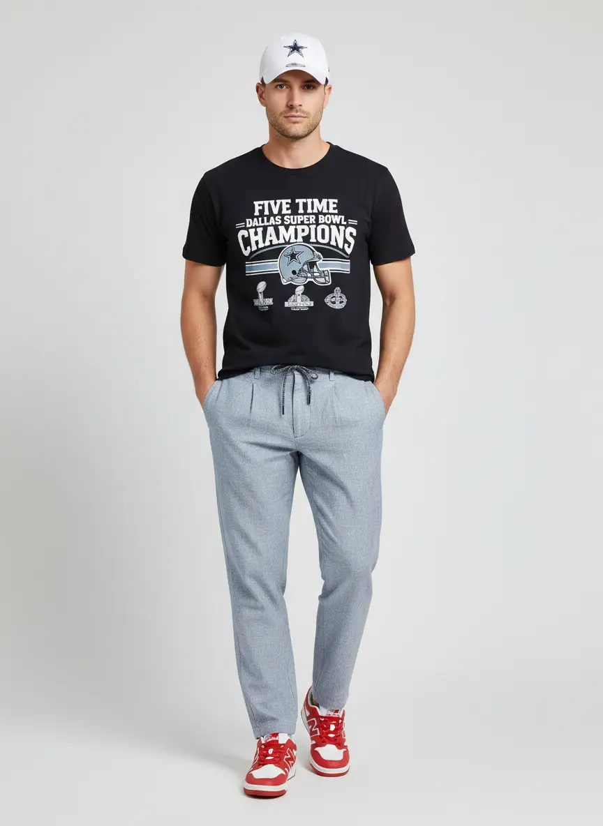 Tonal Navy Fan Look