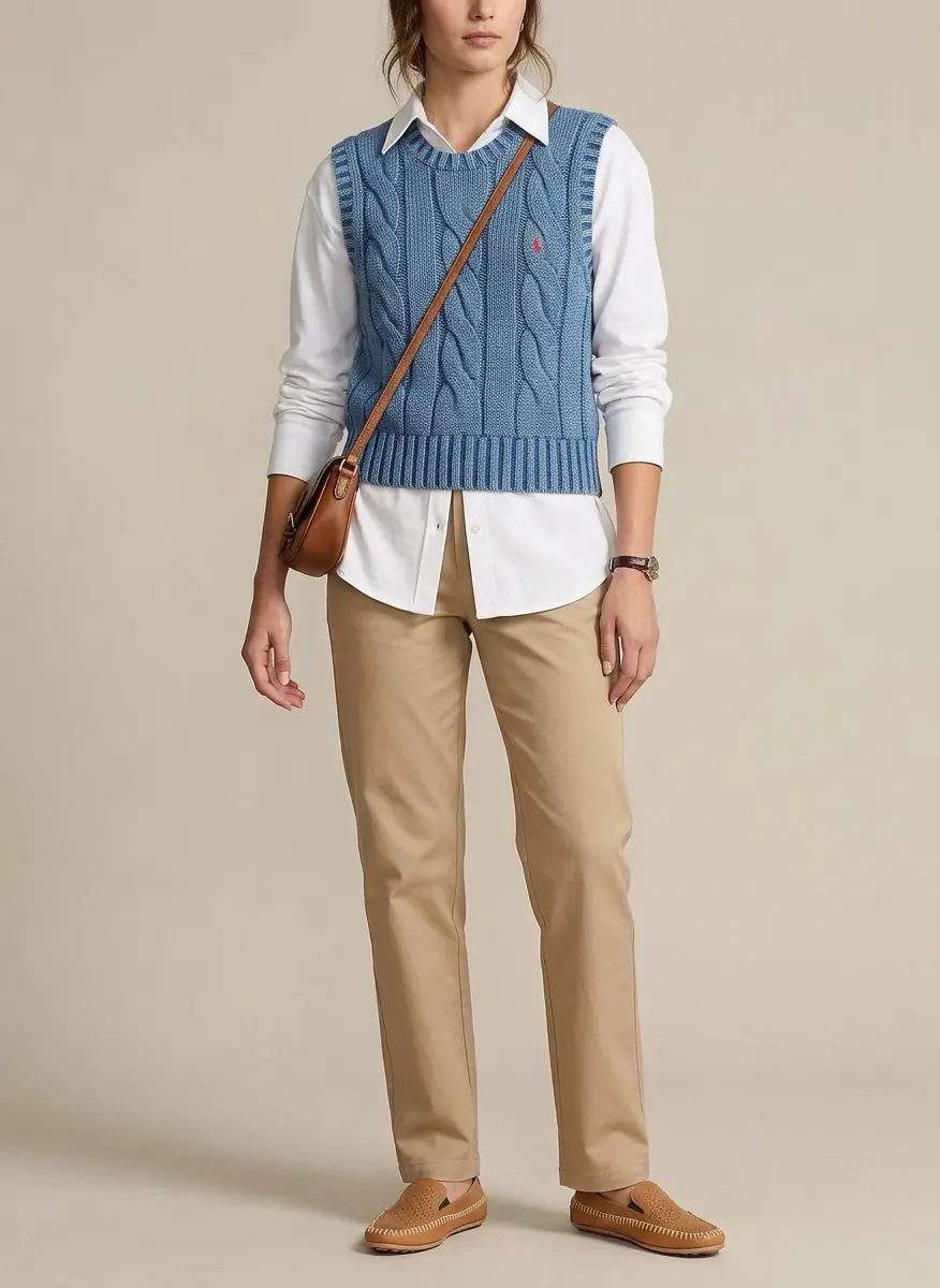 Lands' End Petite Chino High Rise Rail Straight Leg Pants 4