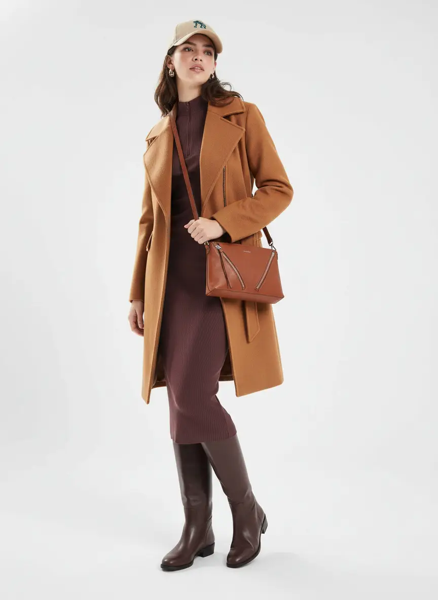 Calvin Klein Womens Wool Blend Belted Wrap Coat, Created for Macys 4