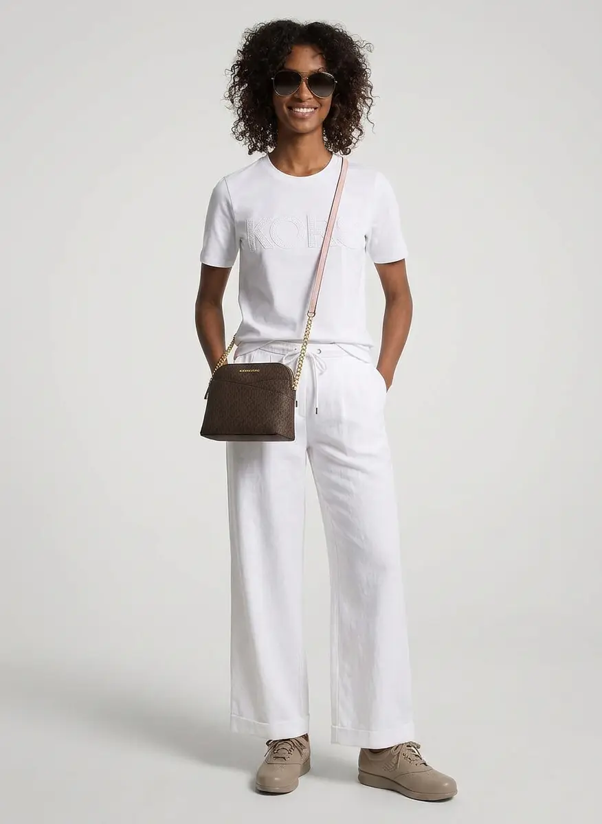 Michael Kors Jet Set Travel Medium Logo Dome Crossbody Bag 7