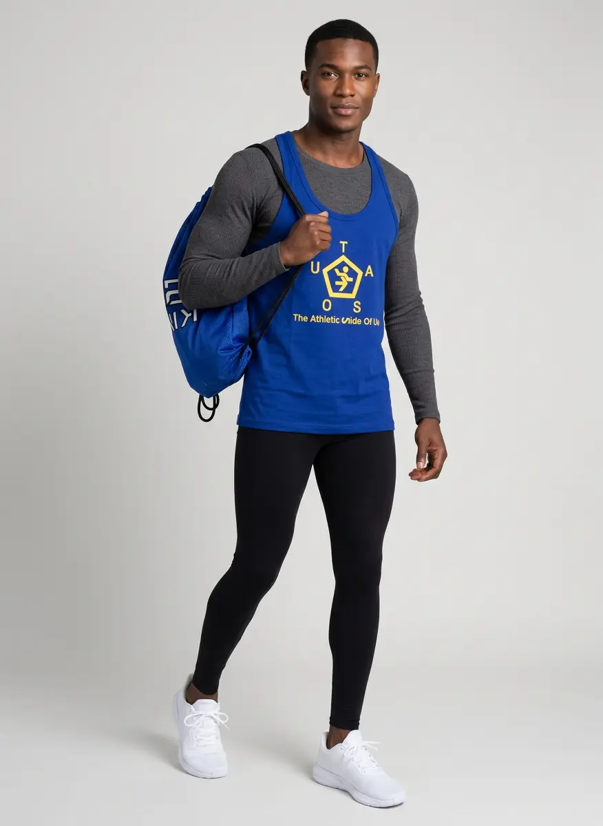 Dynamic Blue Athlete