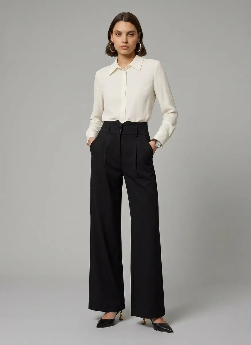 Sophisticated Silk & Trousers