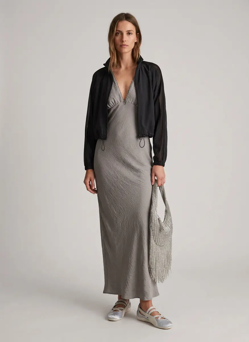 Satin & Silver Evening Casual