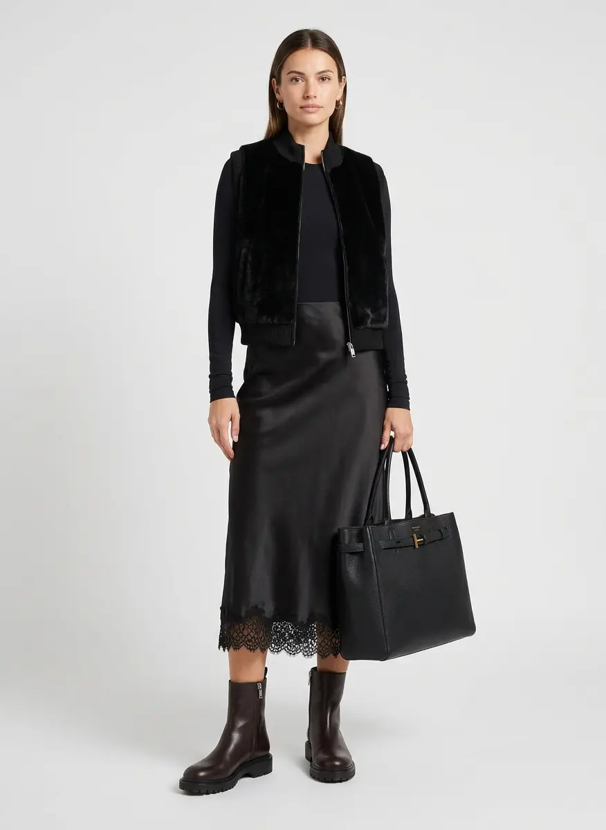 Satin & Wool Contrast