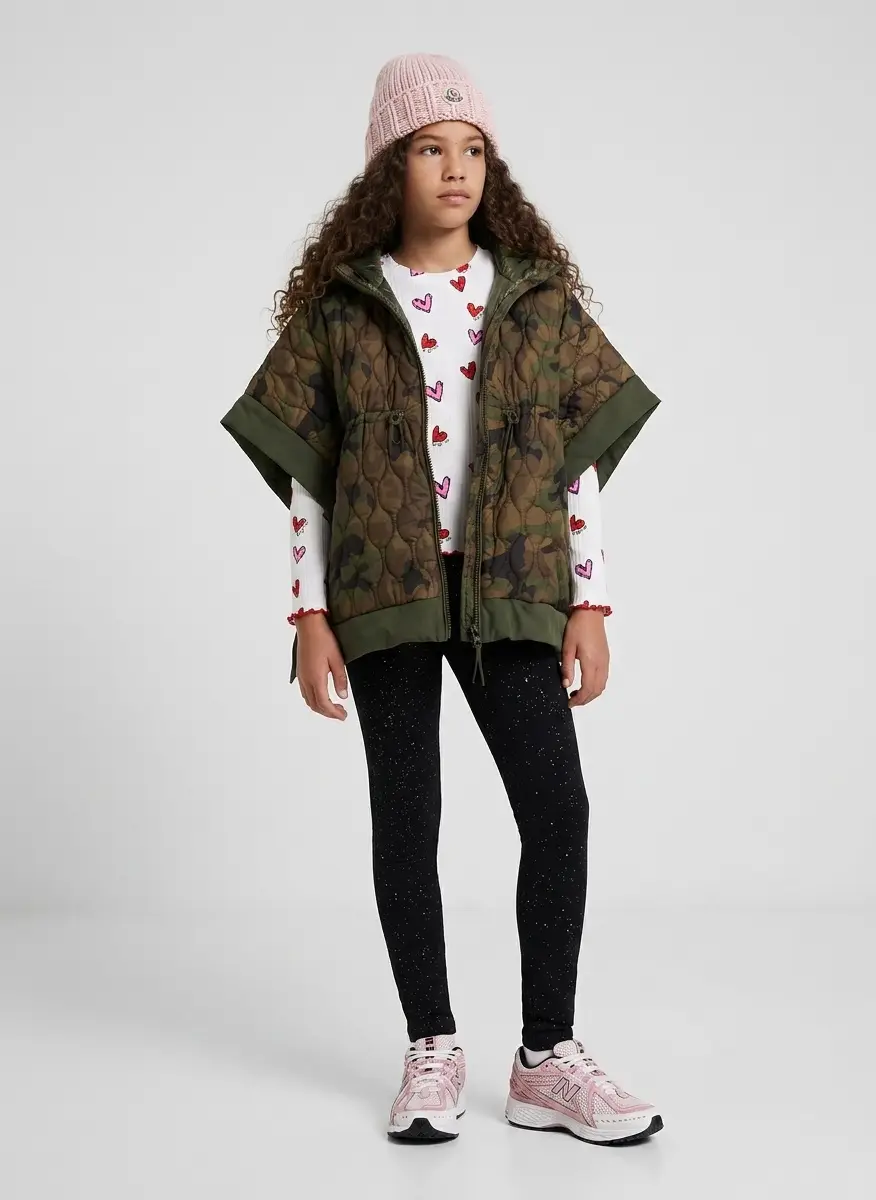 IL GUFO Hooded camouflage cape 7