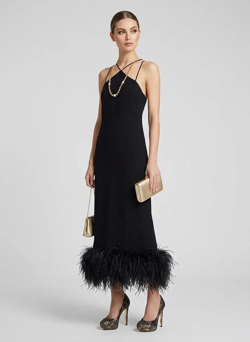 Noir Feathered Sophistication