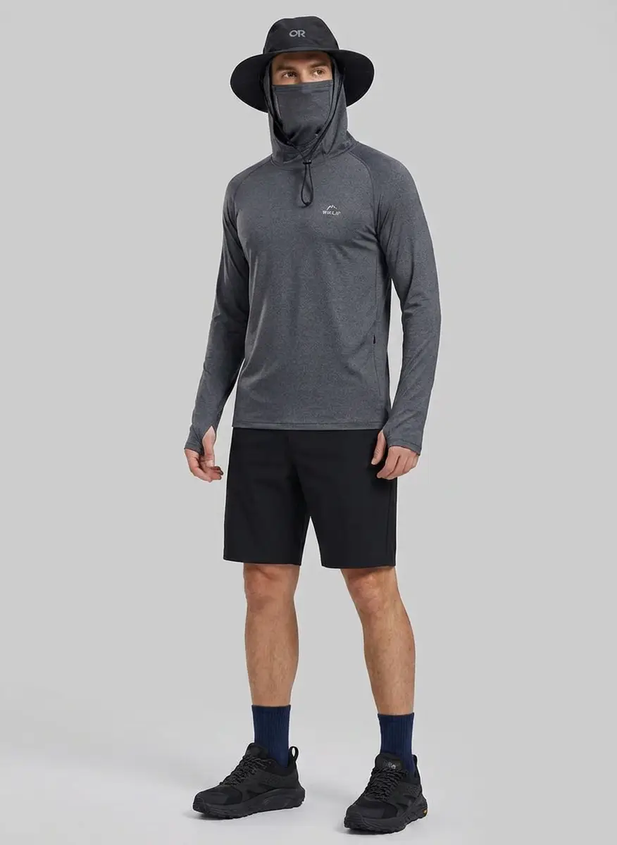Willit Willit Men's Sun Protection Hoodie UPF 50+ Fishing Hiking Shirt Long Sleeve SPF UV Shirt Rash Guard Lightweight 7