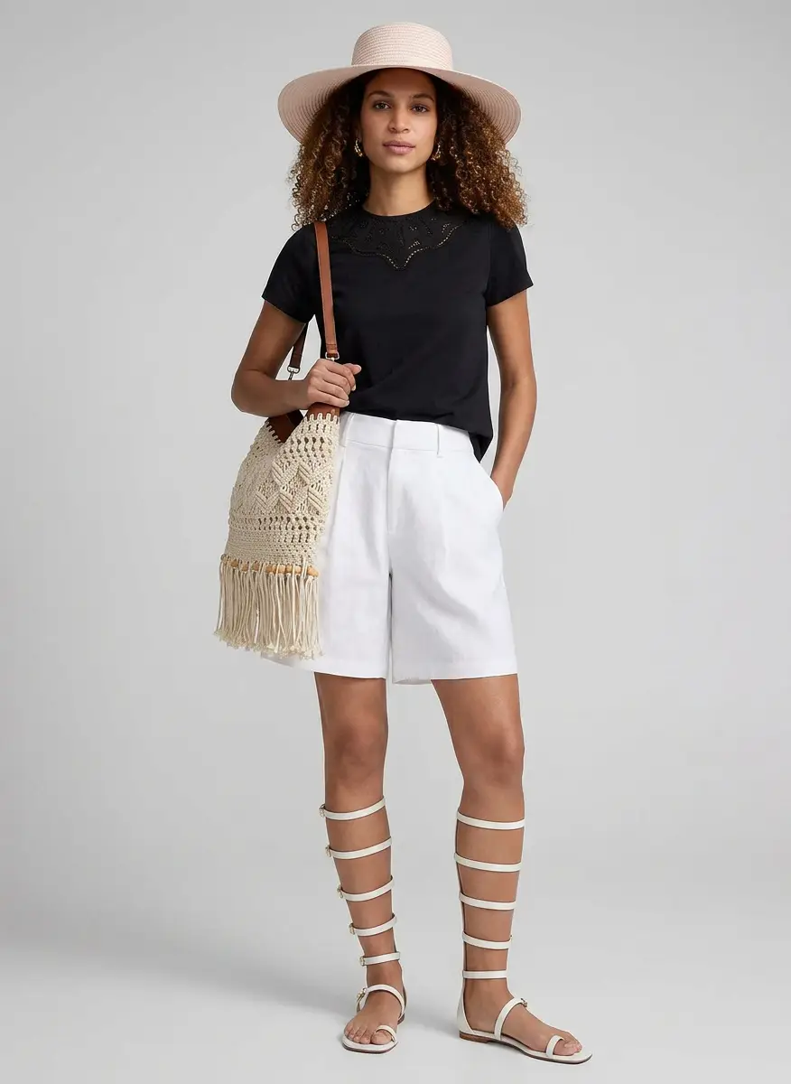 INC International Women's High-Rise Linen Bermuda Shorts, Exclusively at Macy's 8