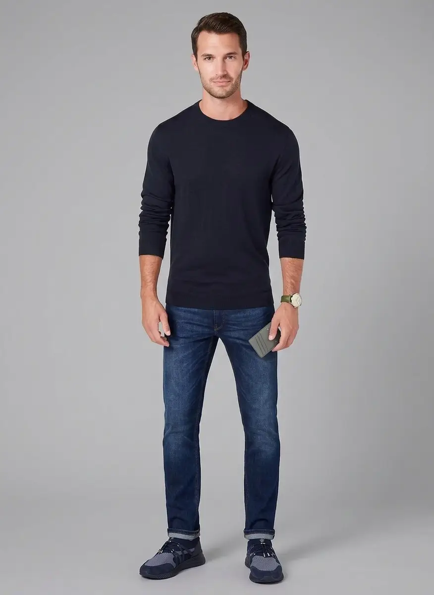 Club Room Men's Solid Crew Neck Merino Wool Blend Sweater, Created for Macy's 8