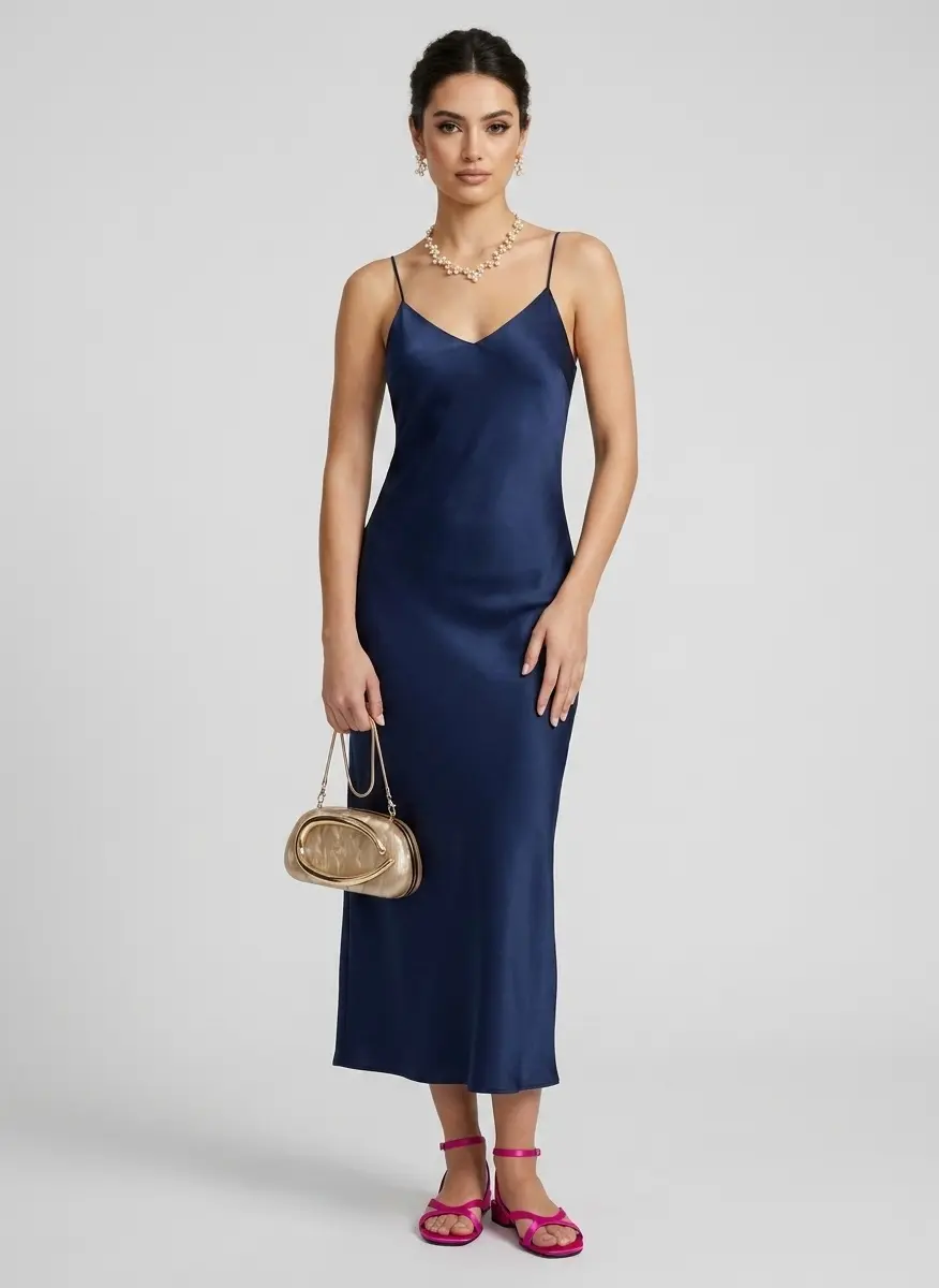 Elegant Navy & Pink Contrast