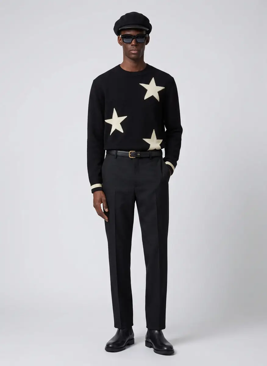 Valentino Black Crewneck Stars VLogo Sweater 8