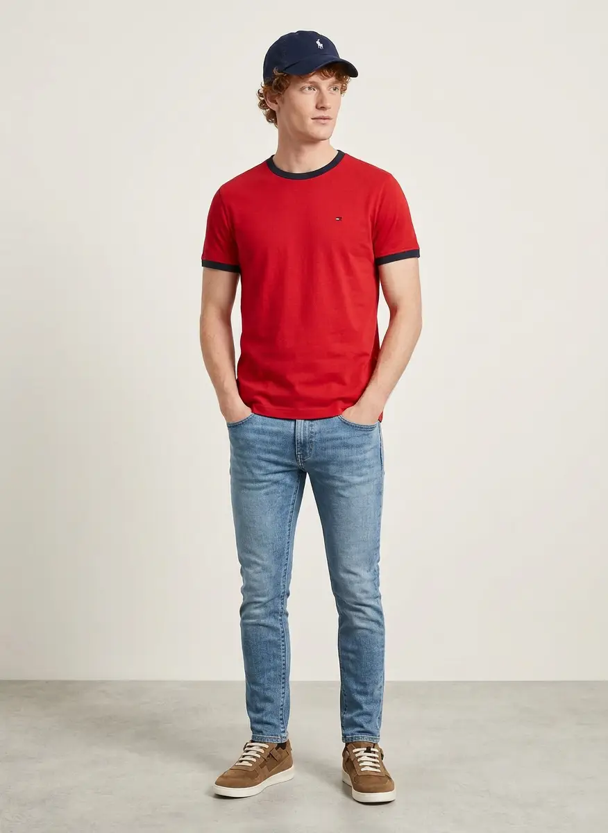 Tommy Hilfiger Tommy Hilfiger Boys' Short Sleeve Ken Ringer Crew Neck T-Shirt, Soft, Comfortable, Relaxed Fit 7