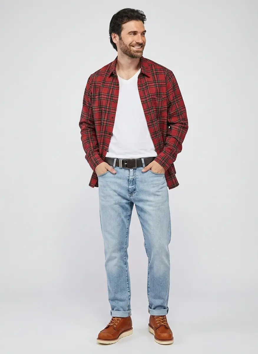 Braveman Men's Button Down Classic Fit Flannel Shirt 8