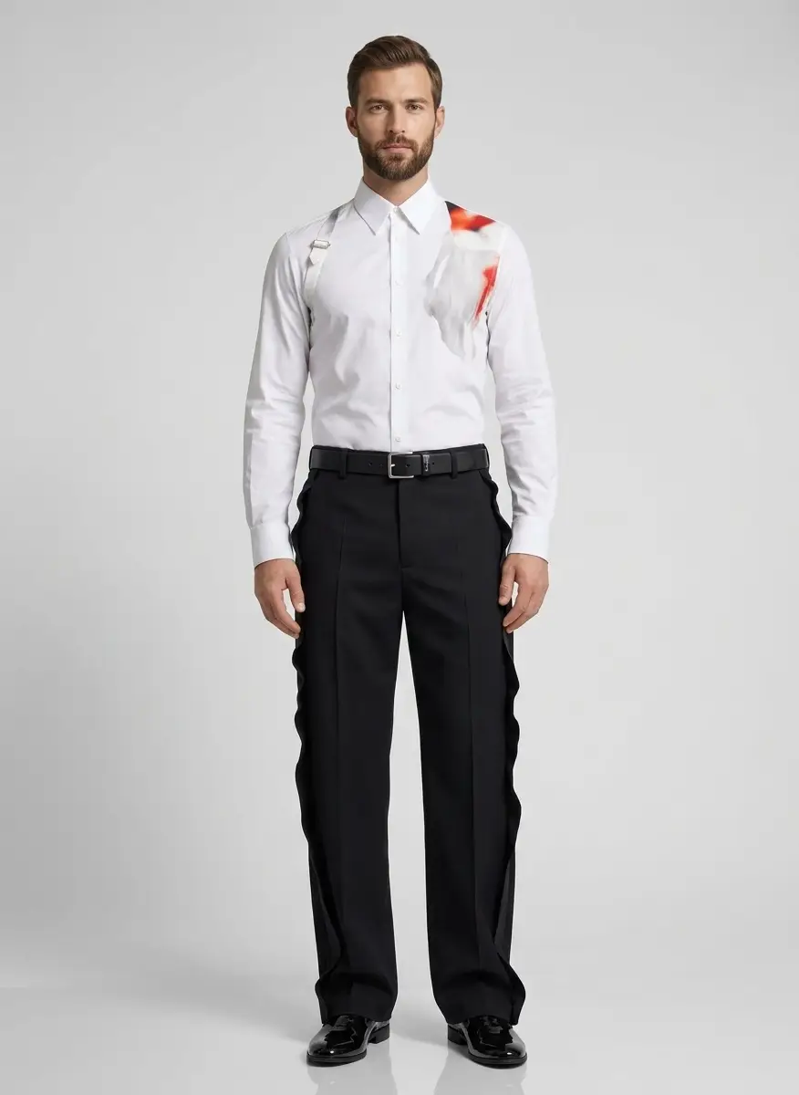 MM6 Black Fluid Wool Tailoring Trousers 5