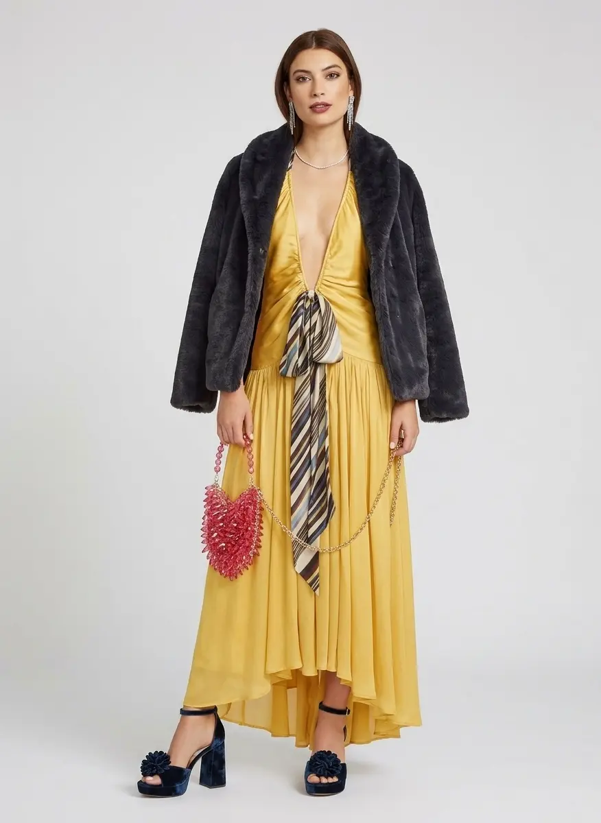 moda operandi double petal satin maxi dress Moda Operandi Double Petal Satin Maxi Dress