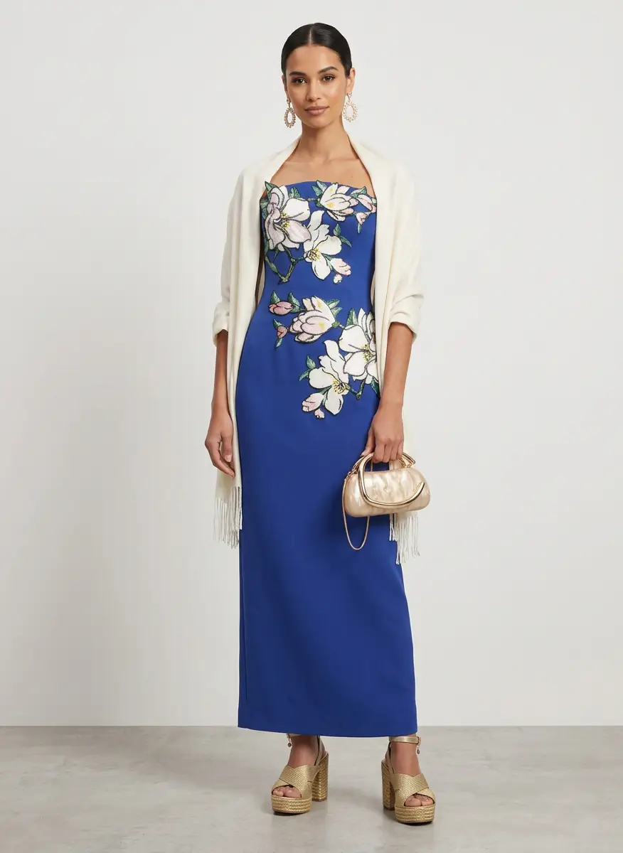 Sofia Cashmere Fringed Cashmere Evening Wrap 6