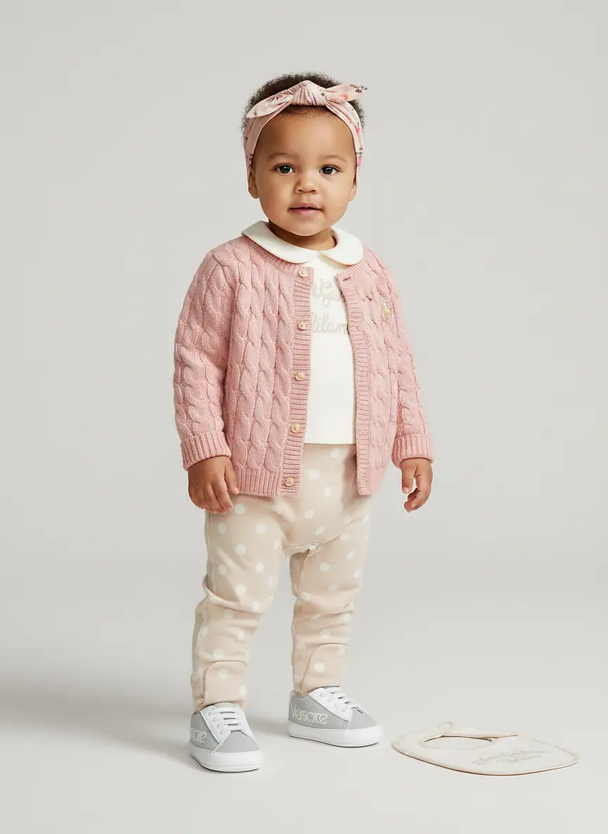 Ralph Lauren Baby Girl Mini-Cable Cotton Cardigan 4