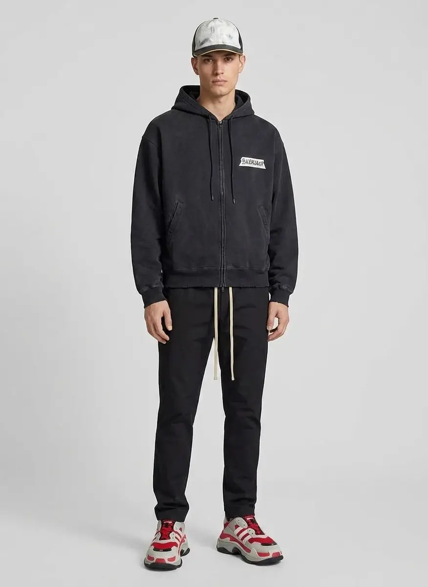Balenciaga Masking Tape Oversized Zip-Up Hoodie 4