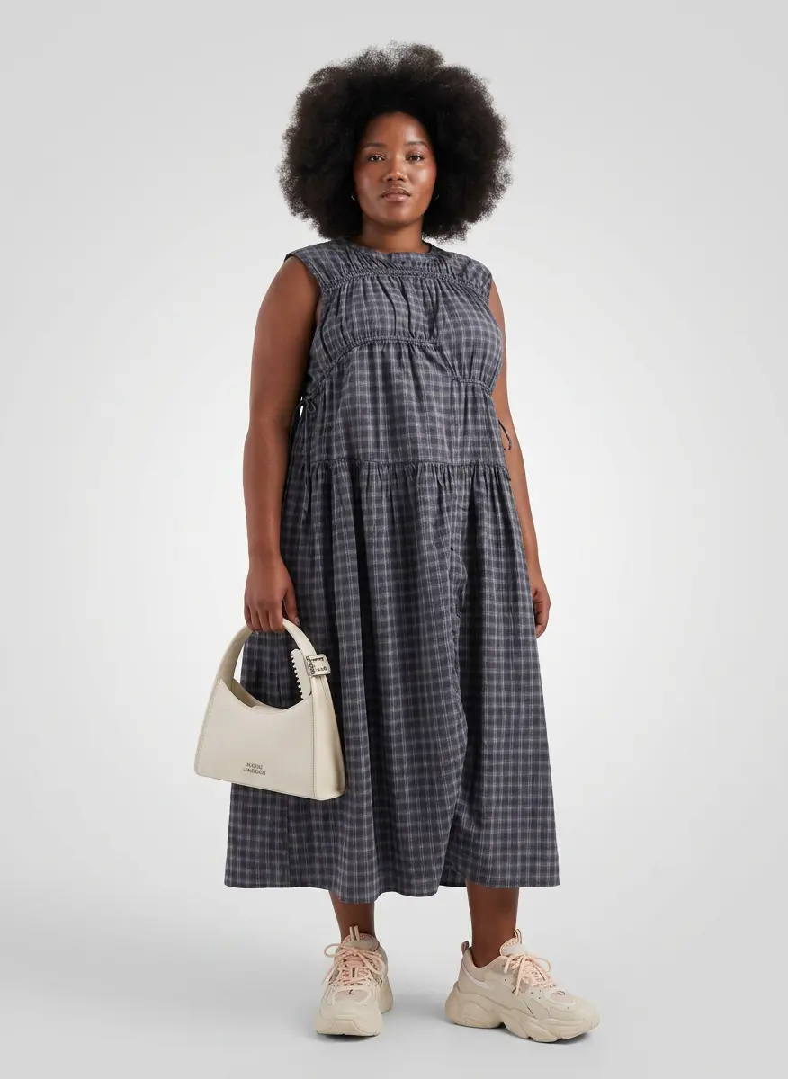 collusion multi channel maxi dress COLLUSION Plus multi channel maxi dress in gray plaid