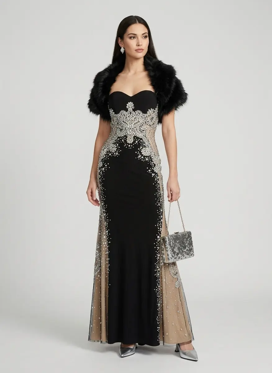 High-Contrast Silver Glamour