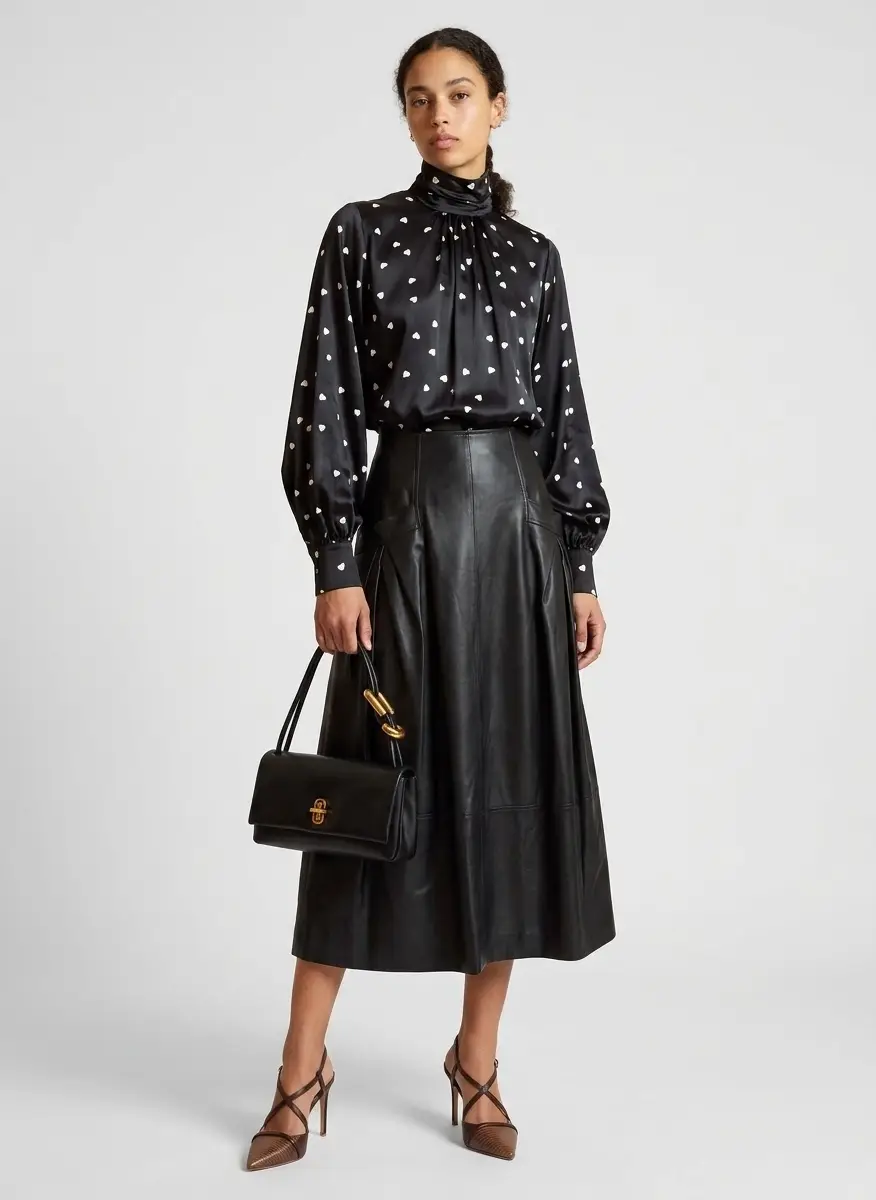 Cynthia Rowley High Neck Silk Blouse 4