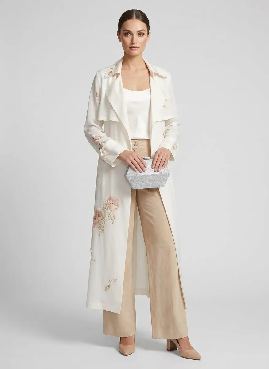 Textured Silk & Suede Contrast