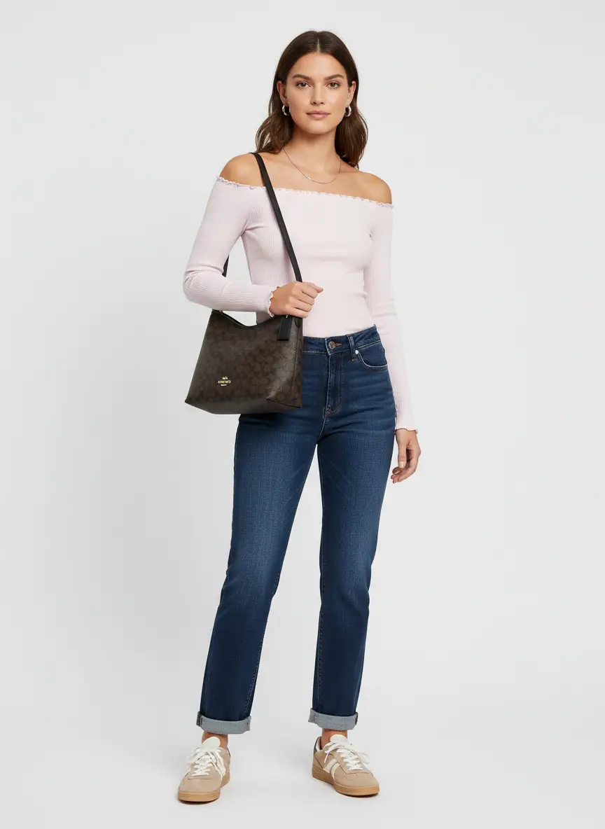 Coach Laurel Shoulder Bag In Signature Canvas 5