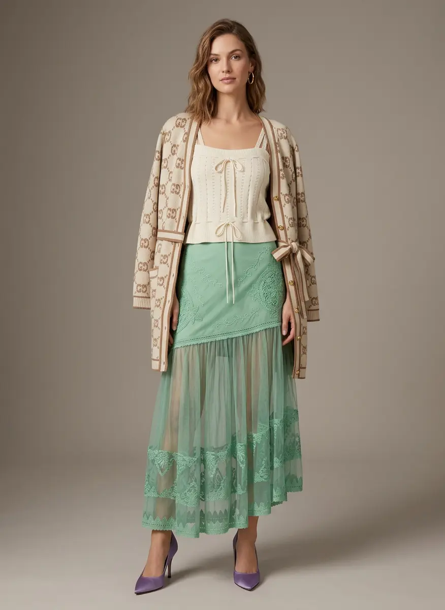 Feminine Textural Contrast