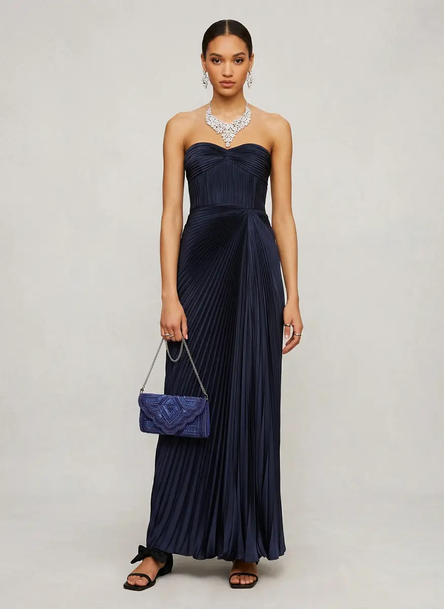 AMUR Joyceanne Plissé Gown 8