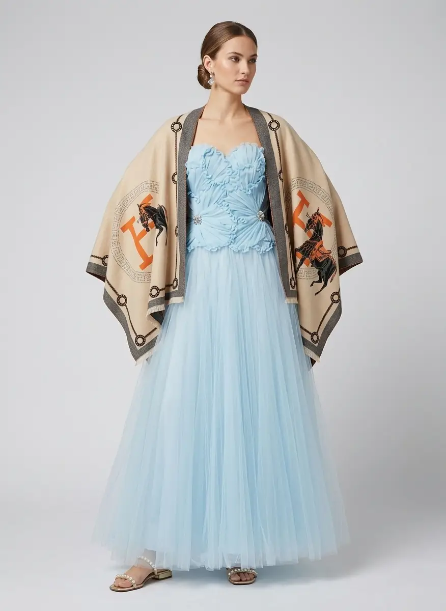 Costarellos Edra floral strapless tulle gown 7