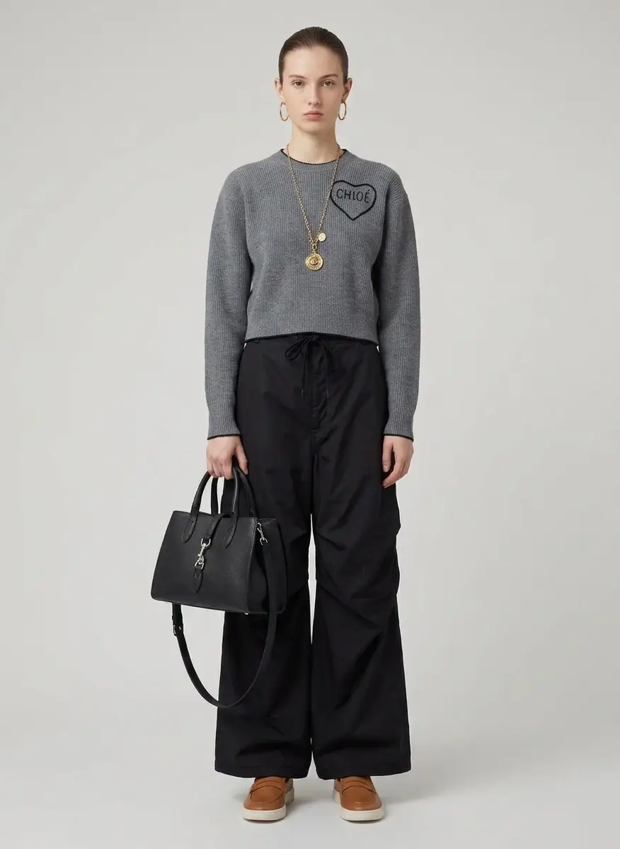 MM6 Black Wide-Leg Trousers 5