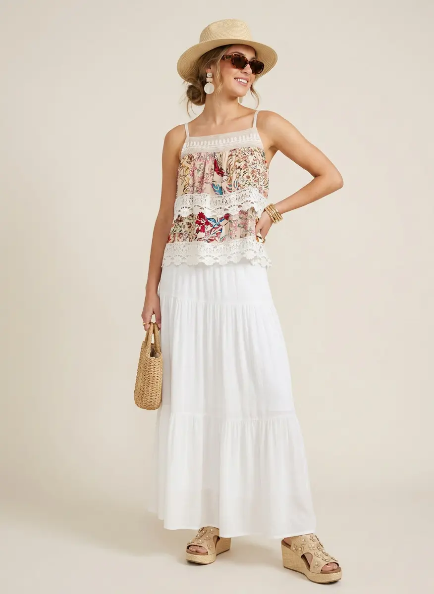 Romantic Floral Tiered Look