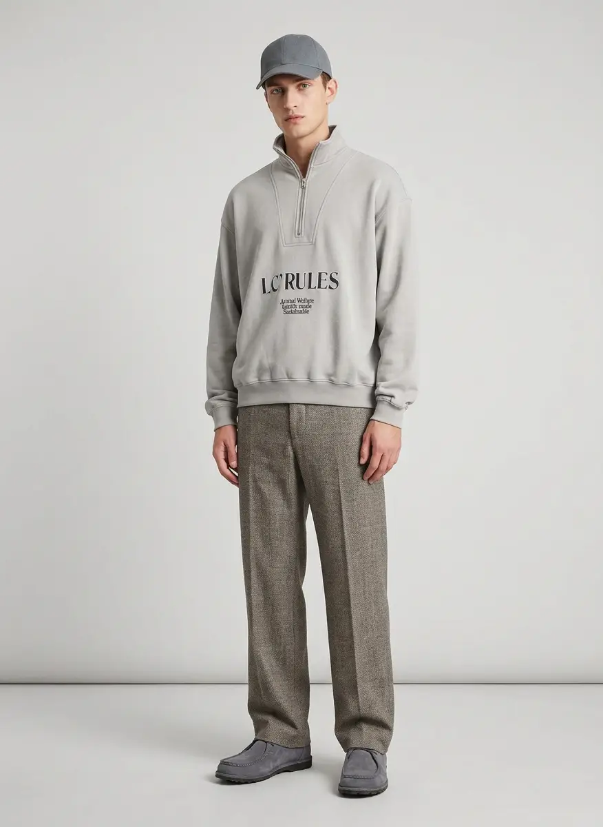 Fear of god Gray Mouline Wool Casual Flat Front Trousers 5