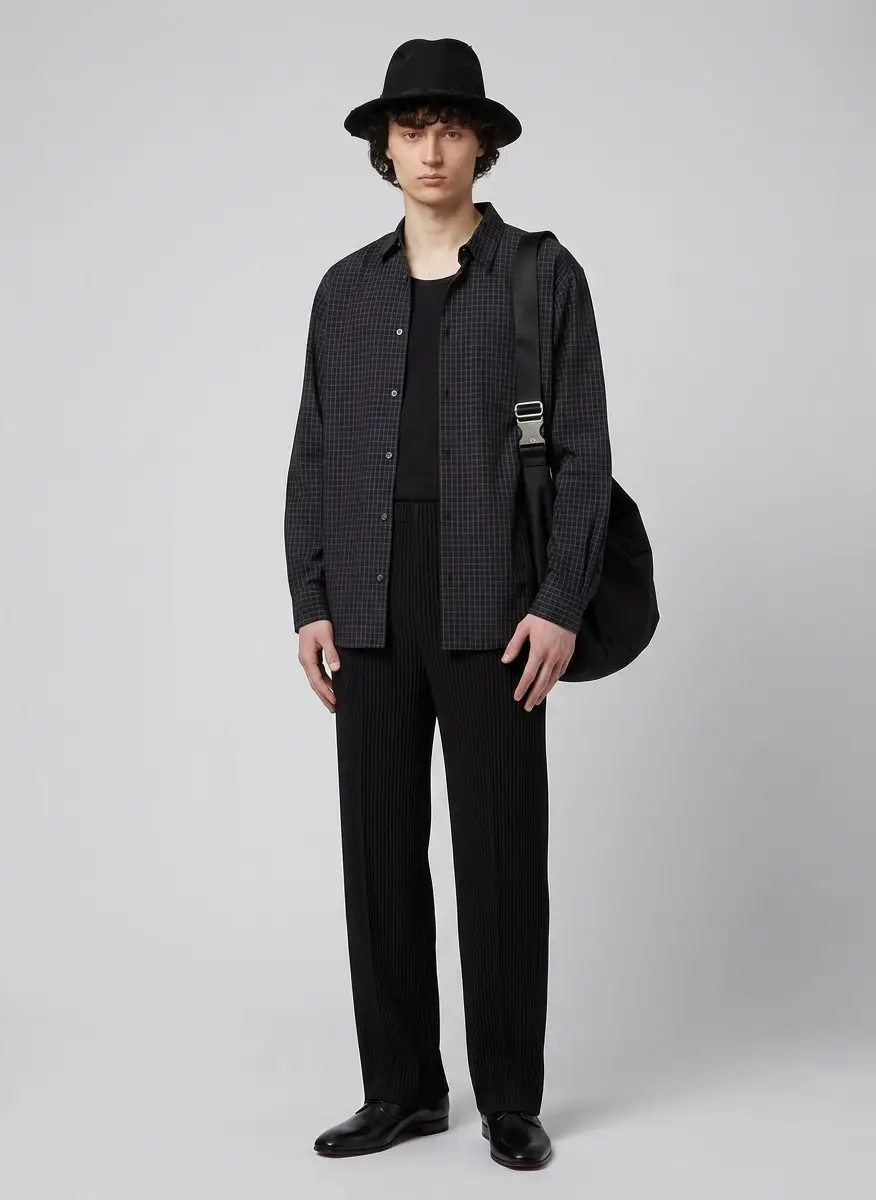 Homme Plissé Issey Miyake Black Tuxedo Pleats Trousers 5